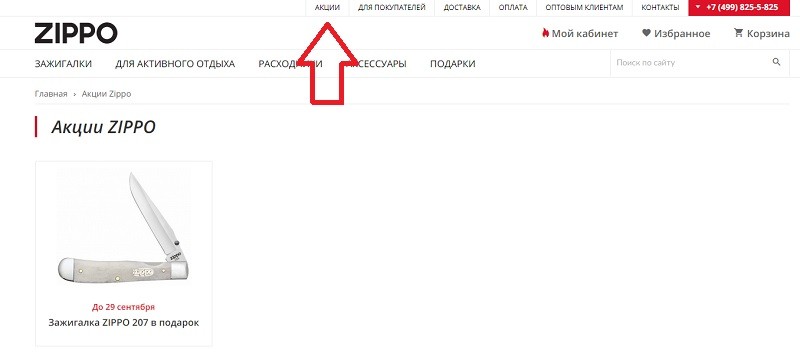 Зиппо акции